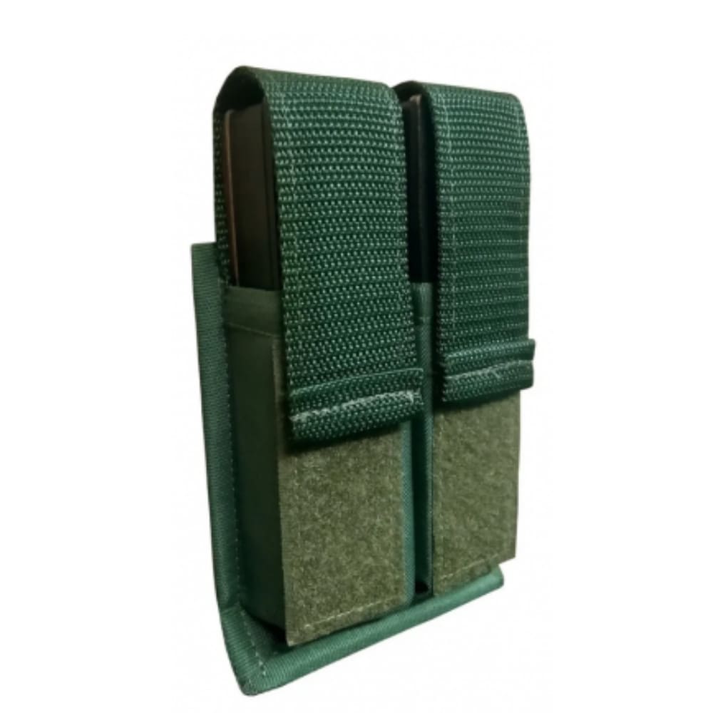 Porta Carregador de Pistola Duplo Modular Verde