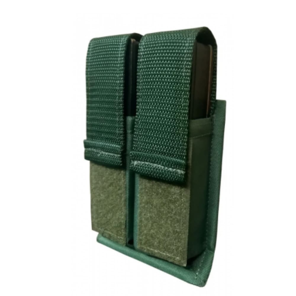 Porta Carregador de Pistola Duplo Modular Verde