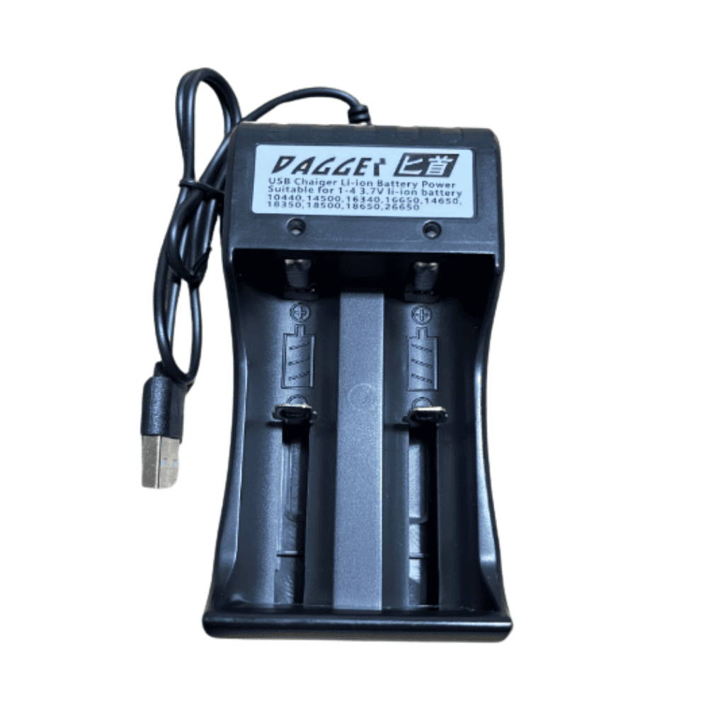 Carregador Duplo USB p/ Bateria Cr123a 3.7v